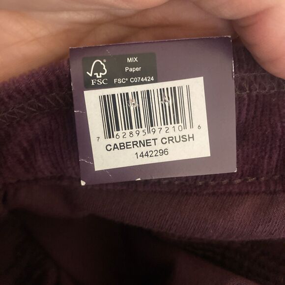 NWT GLORIA VANDERBILT WOMEN SKINNY KNIT CORDUROY MIDRISE PANT(CABERNET CRUSH XS - Picture 11 of 11